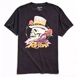 Urban Outfitters Poison Skull & Roses Black Band T-Shirt